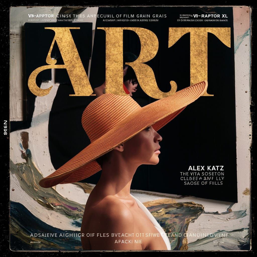 Magazine Cover in Alex Katz Style with Impasto Elements