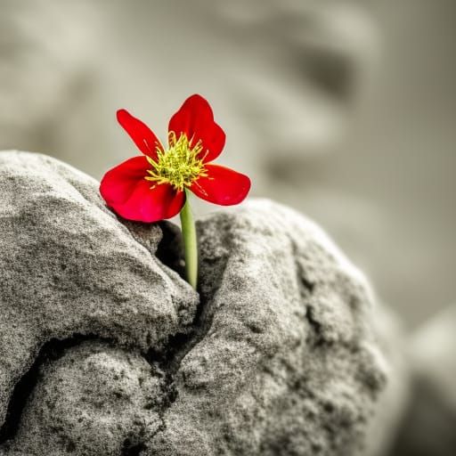 Skull Flower Blooming in Rock: Professional Photography