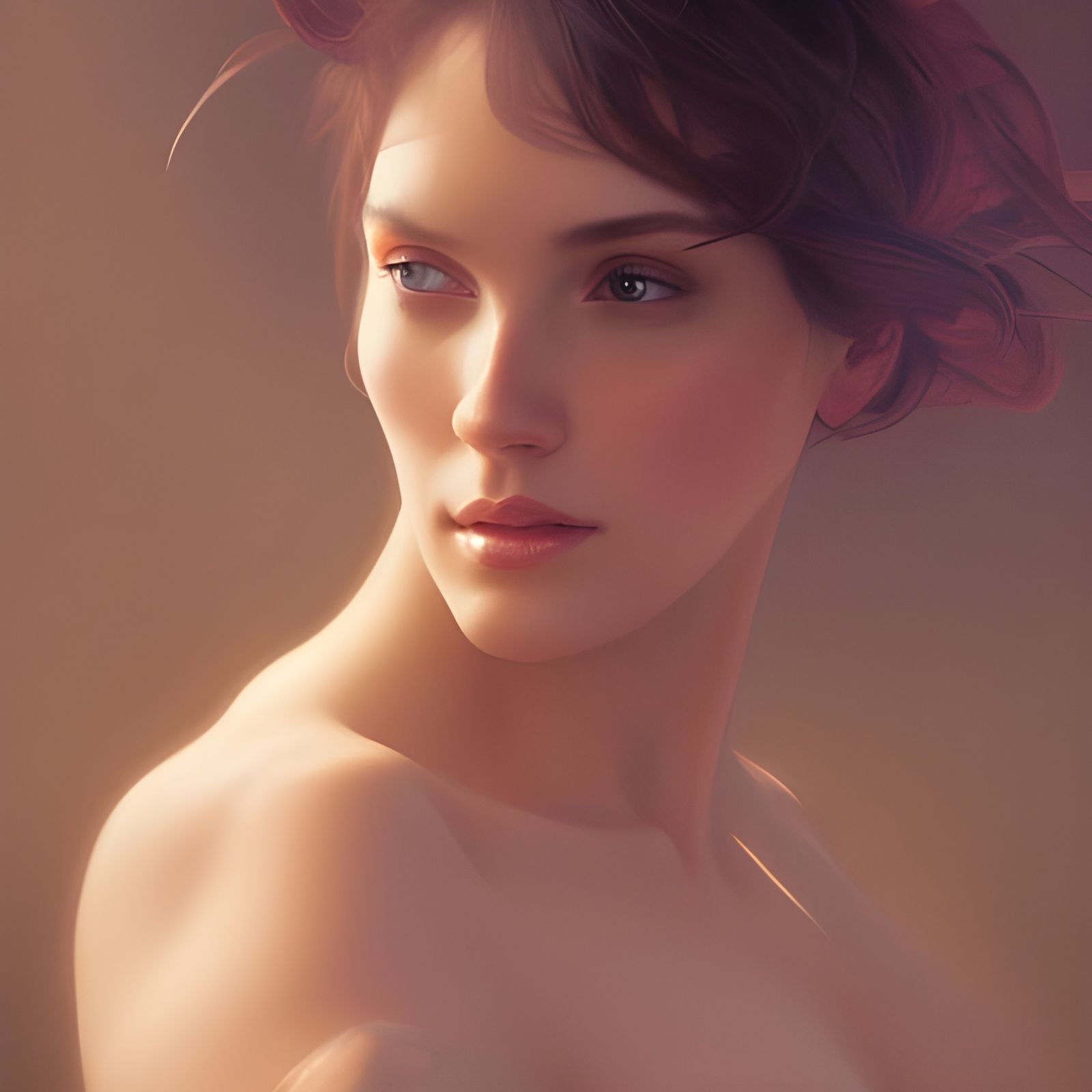 Detailed Portrait with Volumetric Lighting