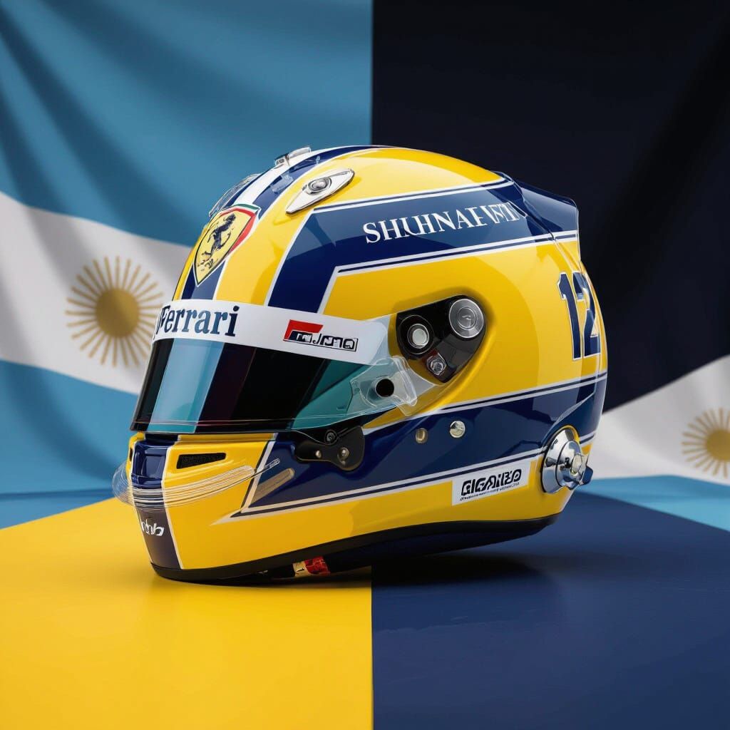 Realistic F1 Helmet with Boca Juniors and Ferrari Logos