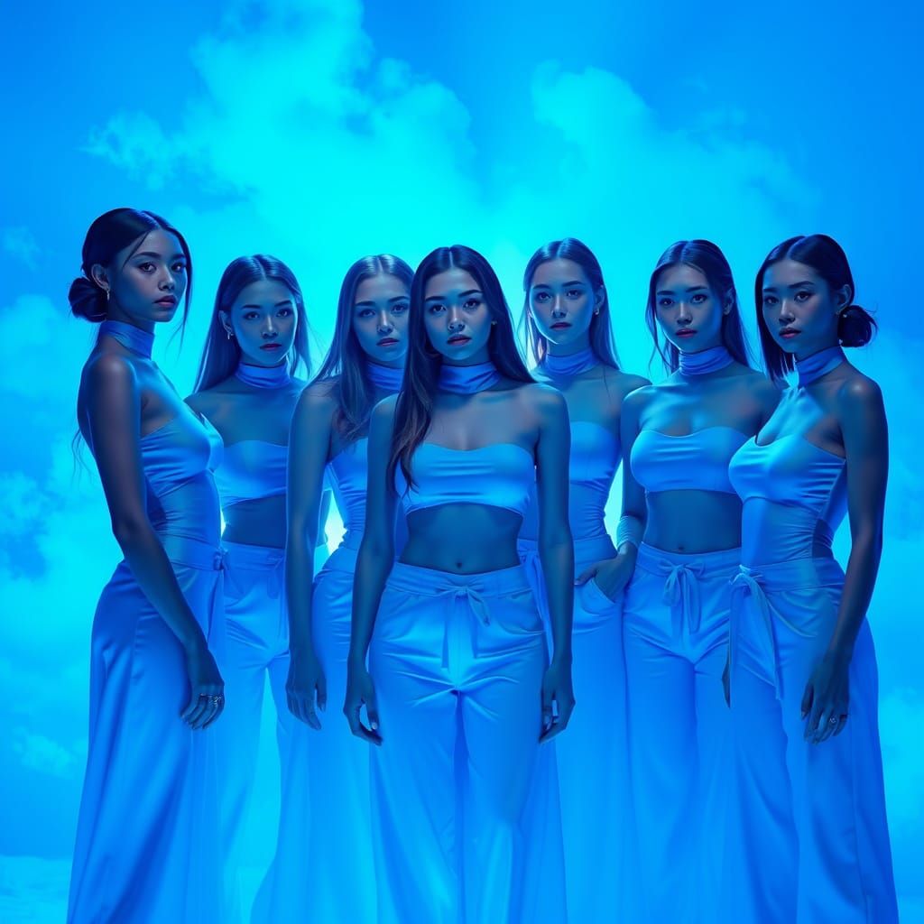 Women in Blue: Digital Painting in 8k