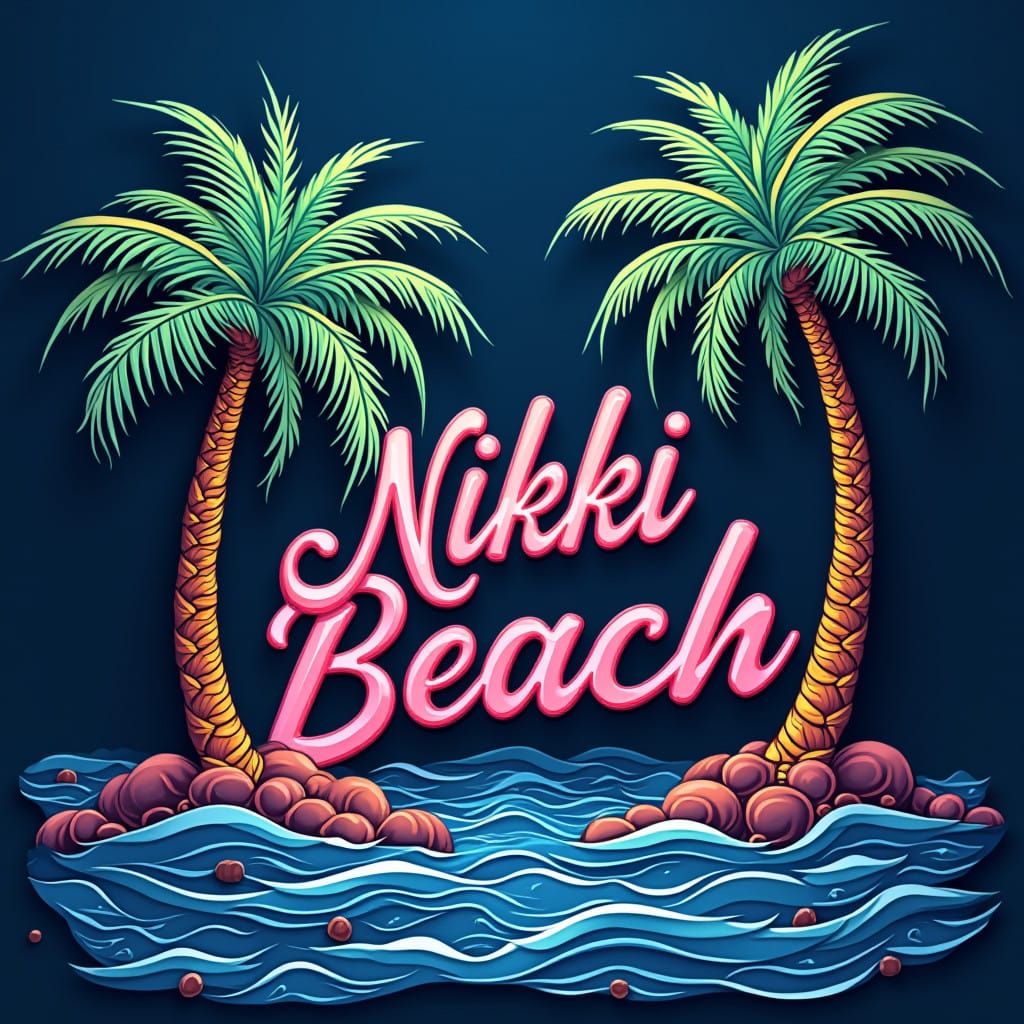 Tropical Nikki Beach Design in Bold, Neon Colors
