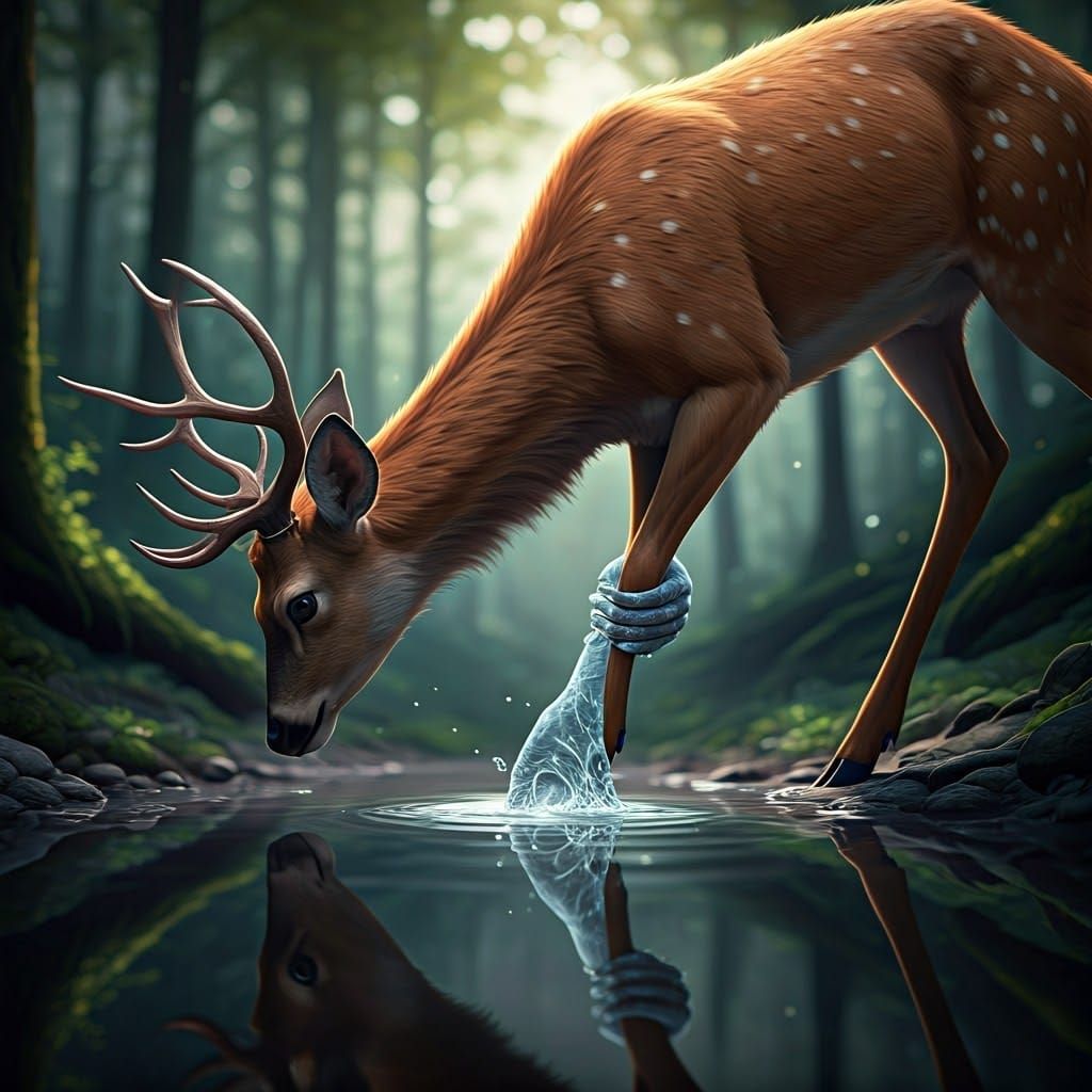Waterborn Whisper: A Serene Forest Encounter