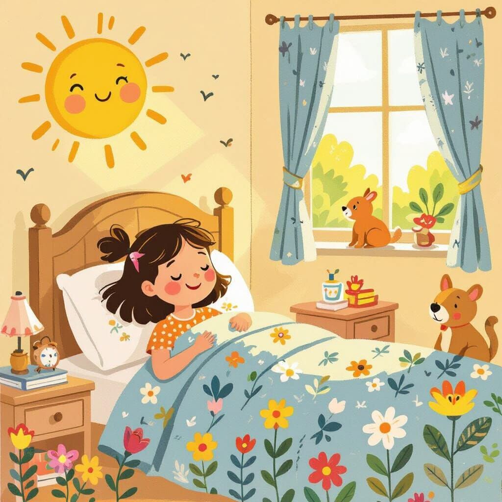 Children's Book Illustration: Malika's Cheerful Day