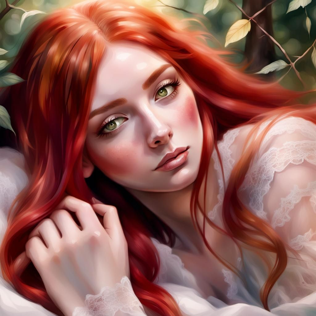 Ethereal Woodland Goddess in Warm, Golden Light