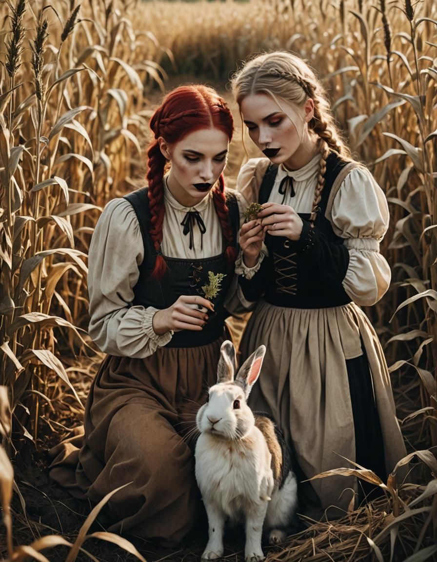 Cornfield Girls: A Cinematic Film Noir Still