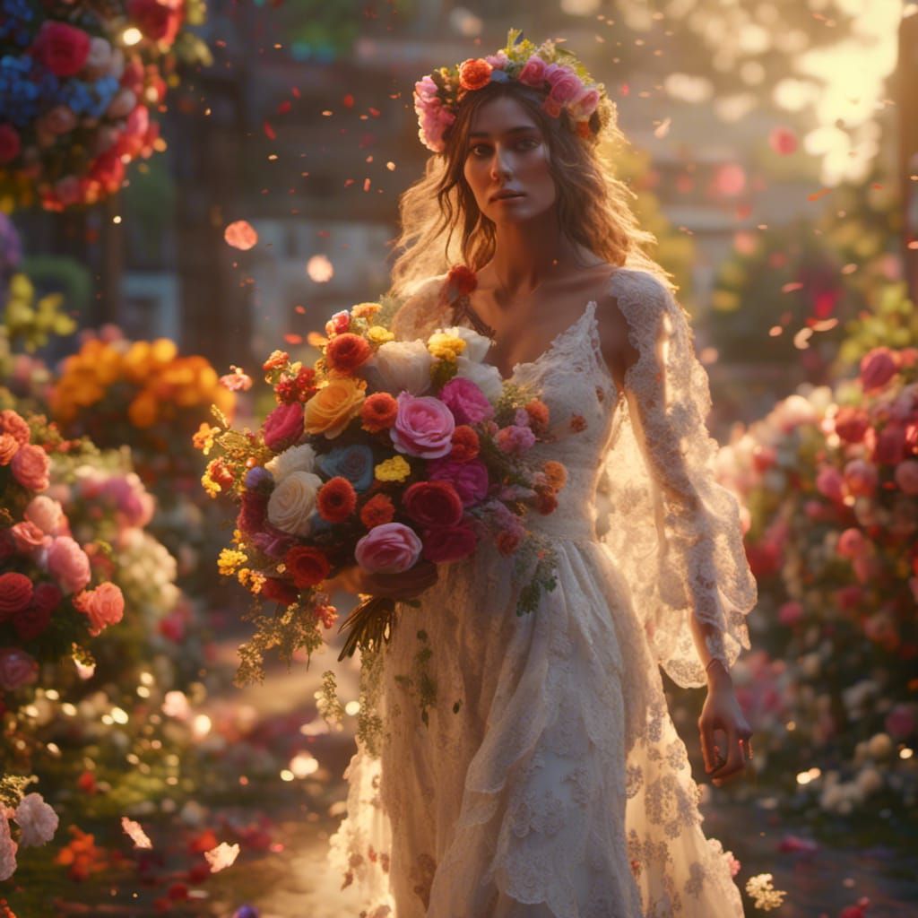 1970s Bride in Hyperreal Cinematic Style
