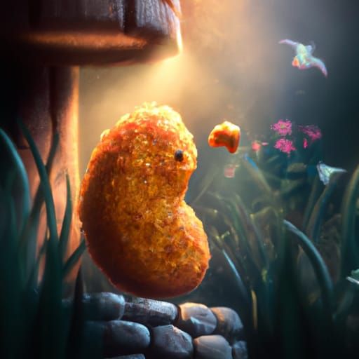 Epic Chicken Nugget: Cinematic Digital Painting