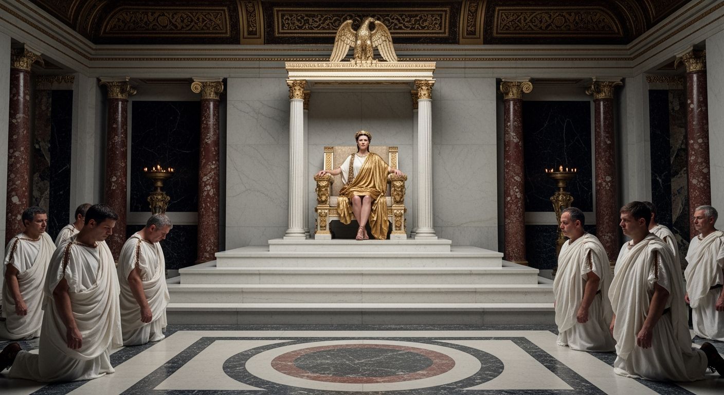 Empress Messalina in a Roman Palace Throne Room