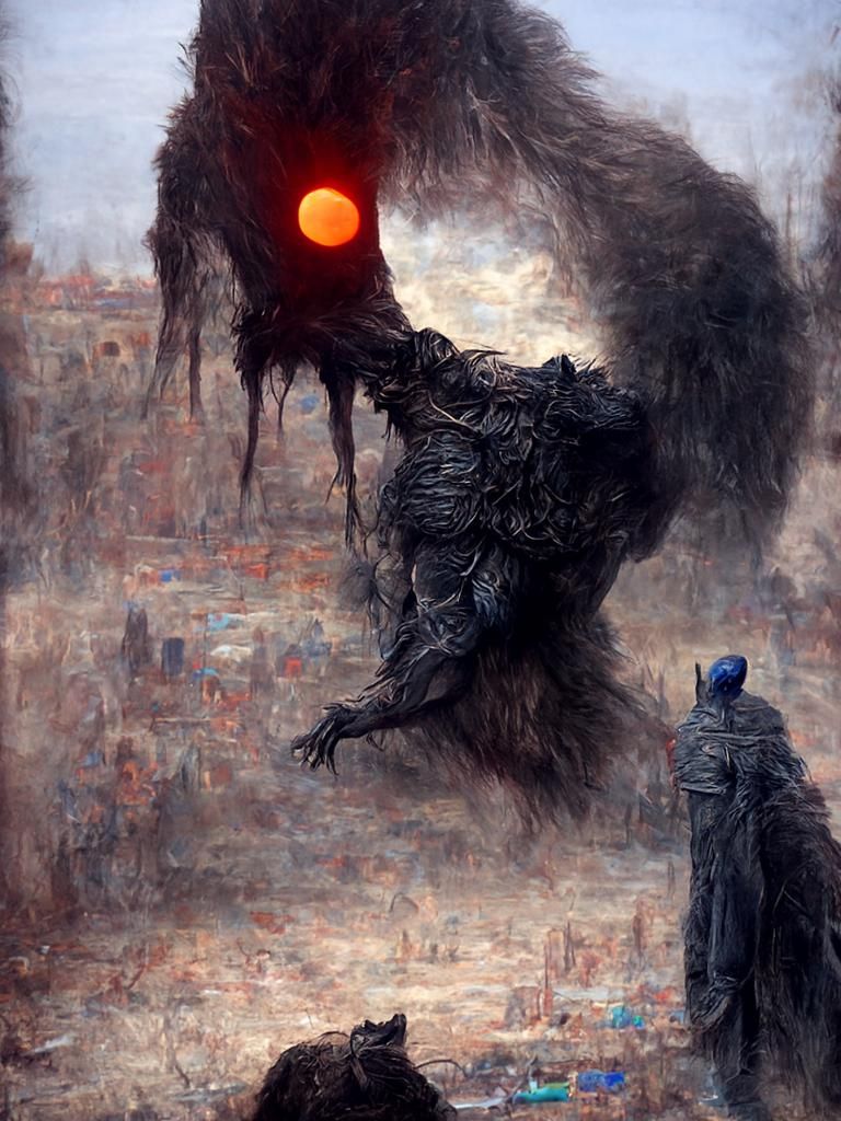 Hyperrealistic Beast Man in Dark Fantasy Style