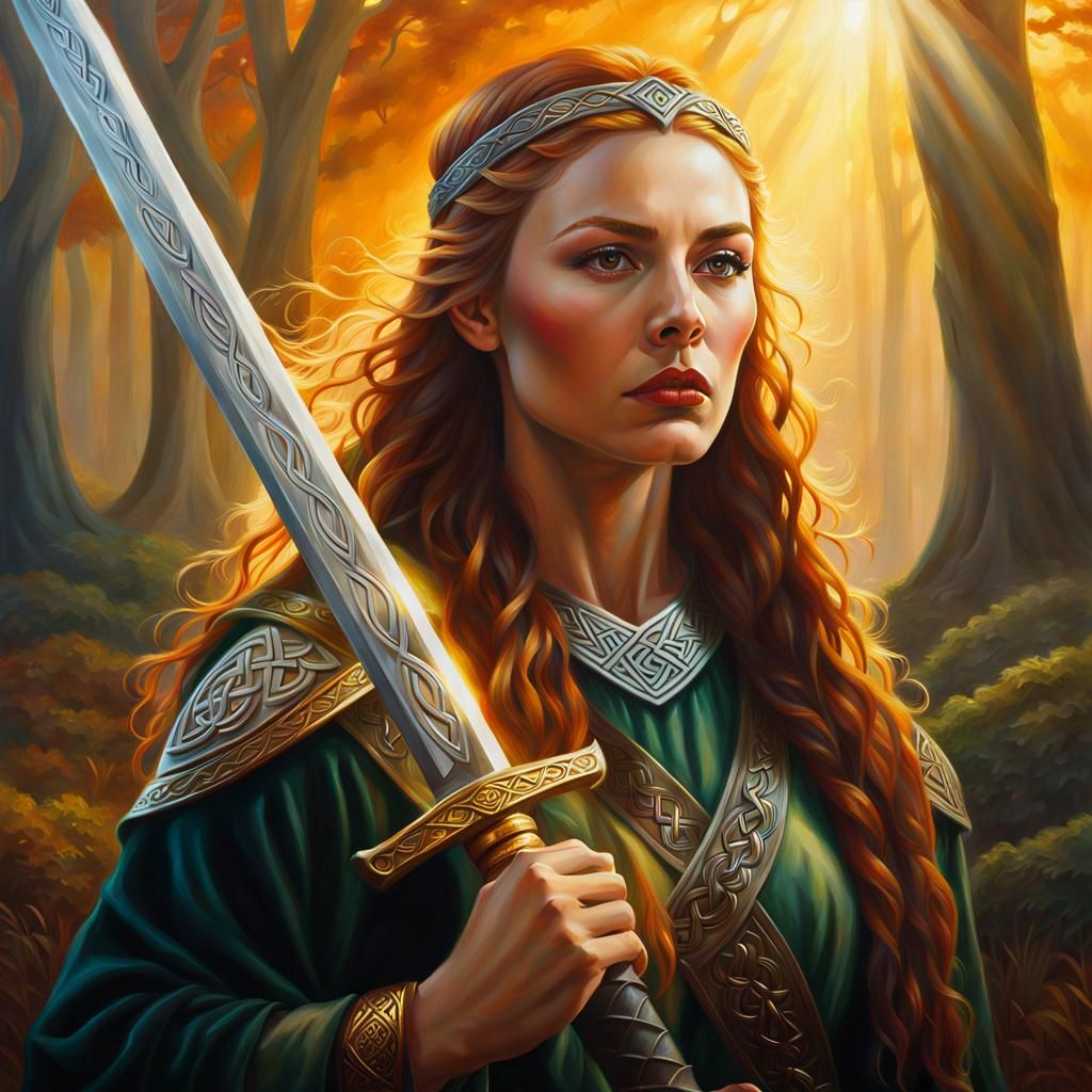 Ceridwen the Celtic Sorceress Portrait in Hyperrealism
