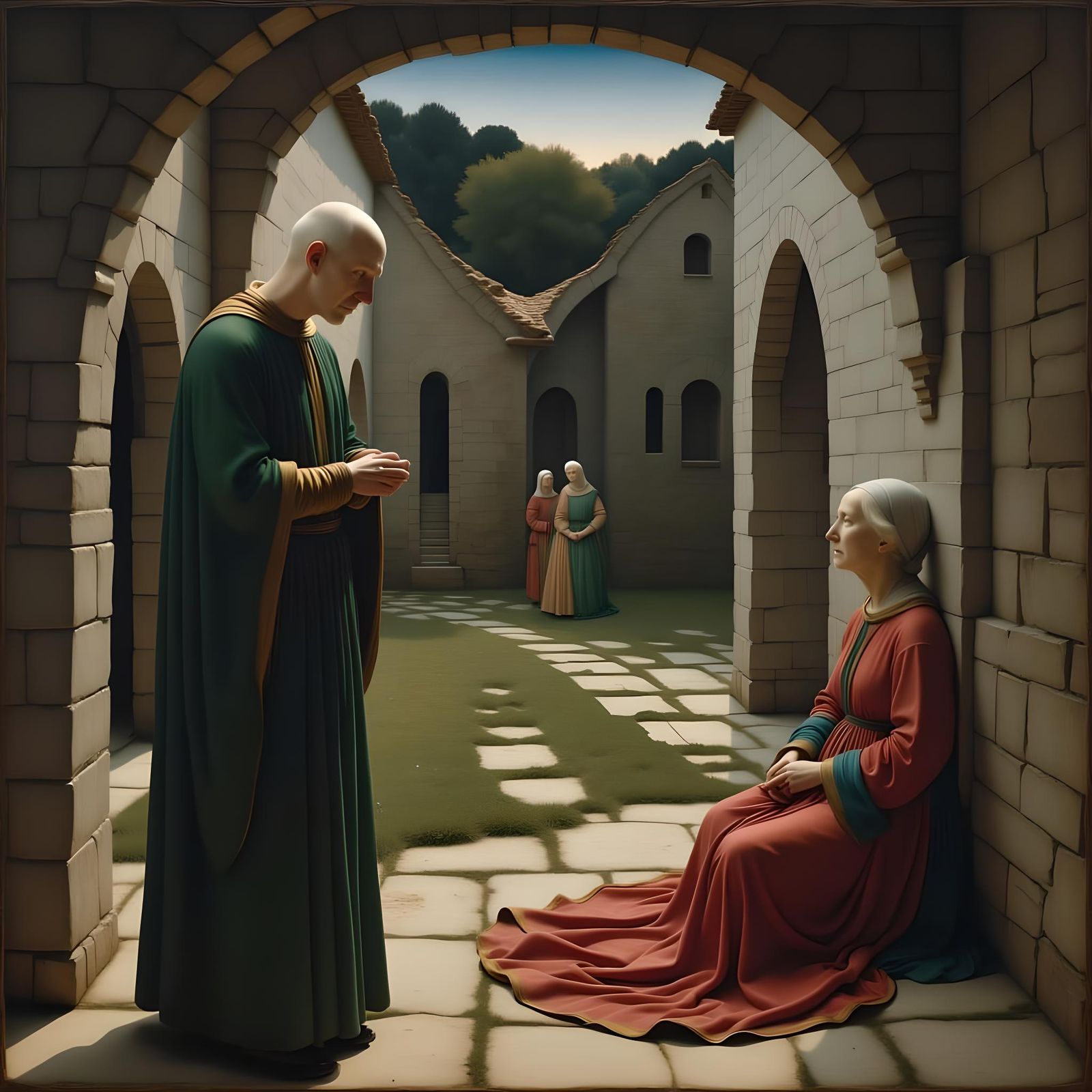 Medieval Interior Scene of a Dying Year