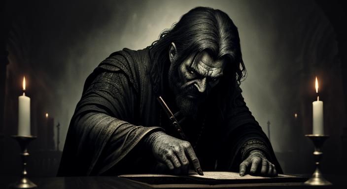 Dark Fantasy: Csaba's Ominous Wish in Gothic Tavern