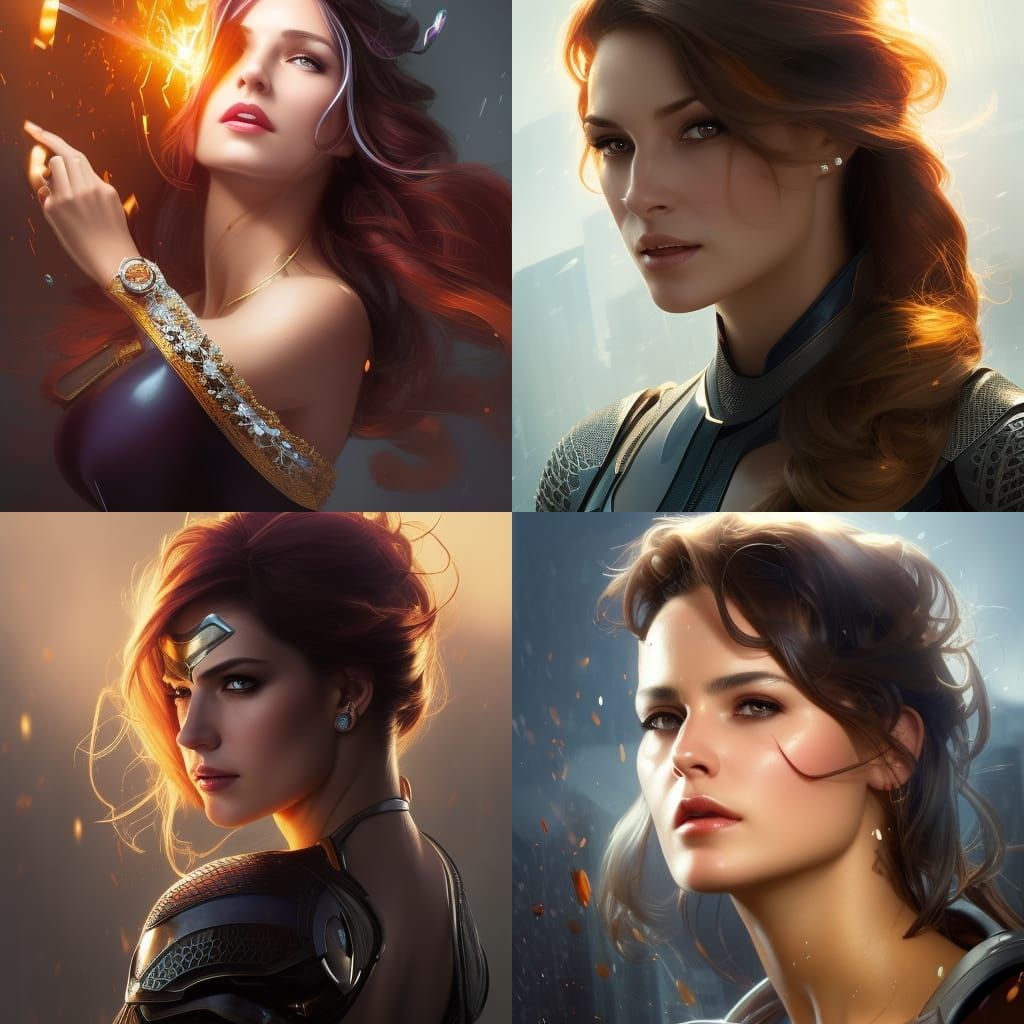 superhero Woman with ability to control glass