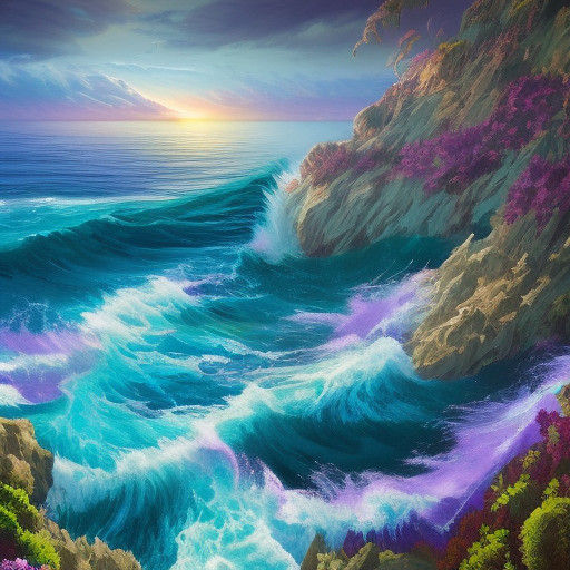 Vibrant Music Notes Dance on a Turbulent Lilac Sea