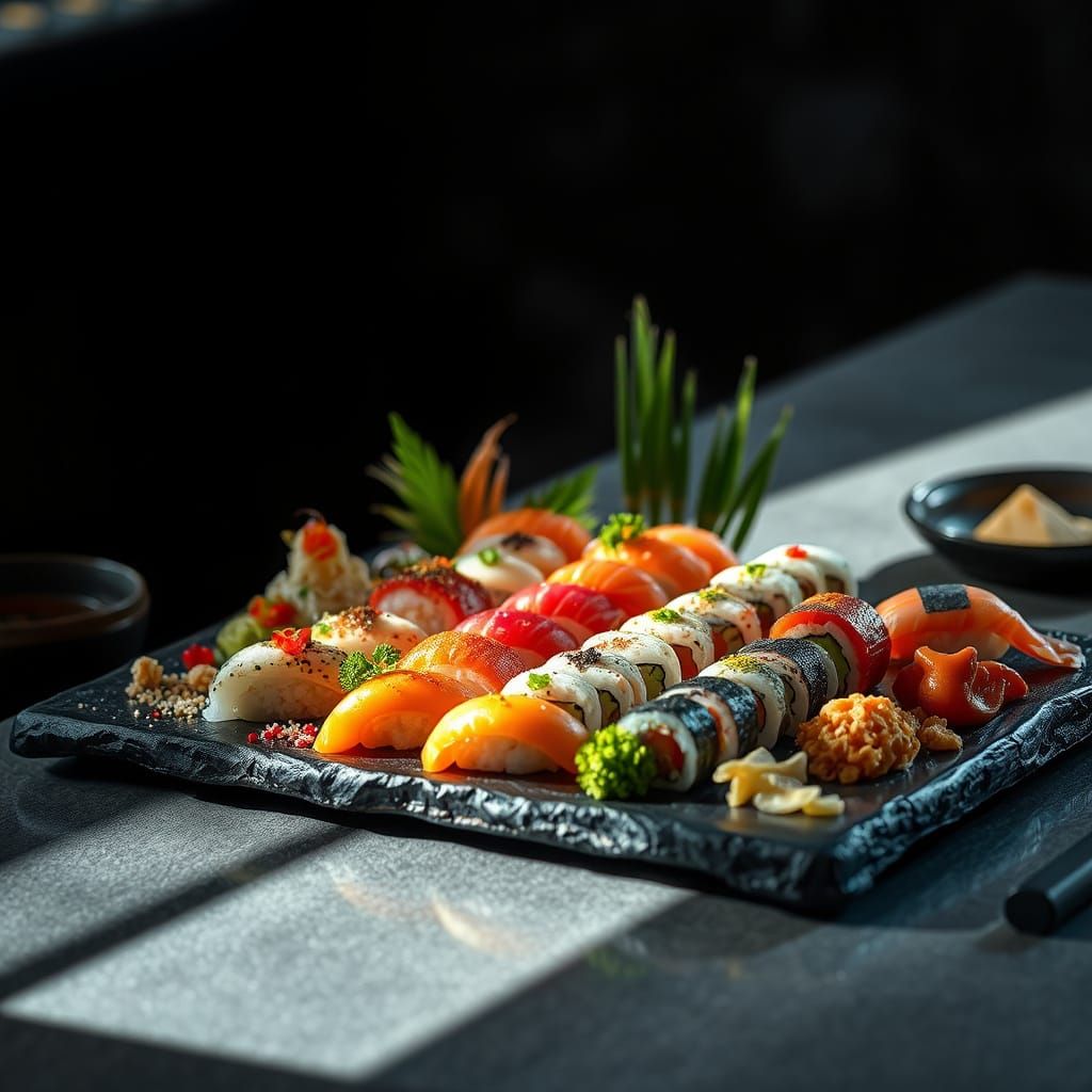 Abstract Sushi Art: Cinematic Food Photography