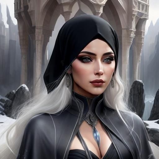 Realistic Portrait of a Hijabi Woman in Business Suit