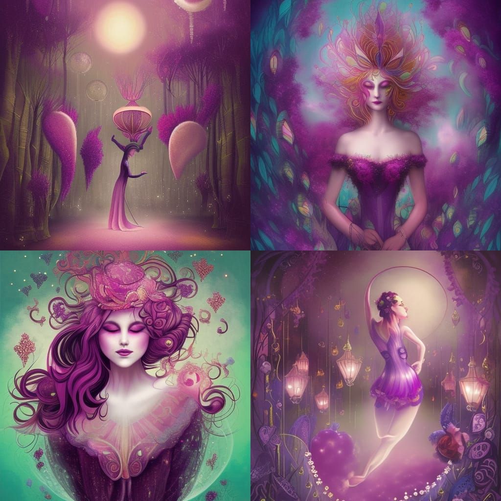 Mysterious Carnival: Dreamlike Surreal Illustration