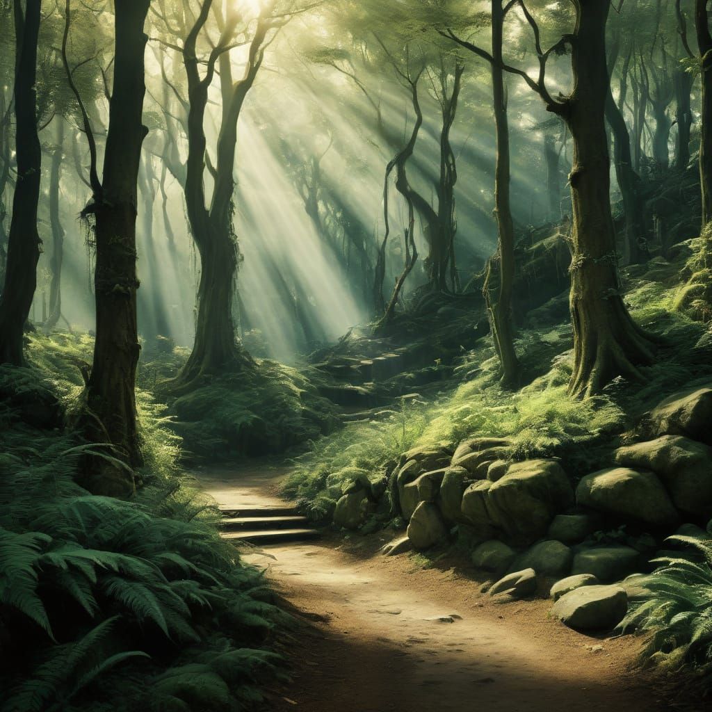 Whimsical Narnia Forest in Romantic Landscape Style