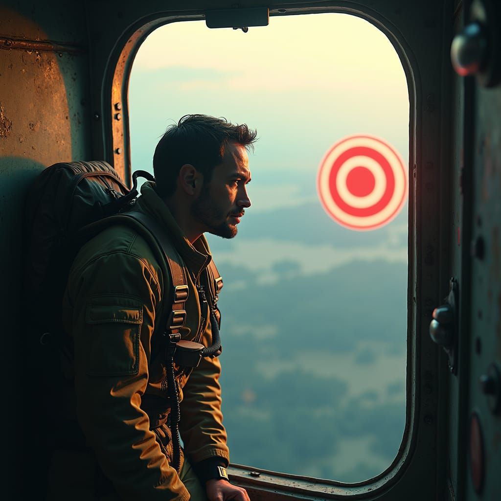 Parachutist's Gaze: Digital Matte Painting Landscape