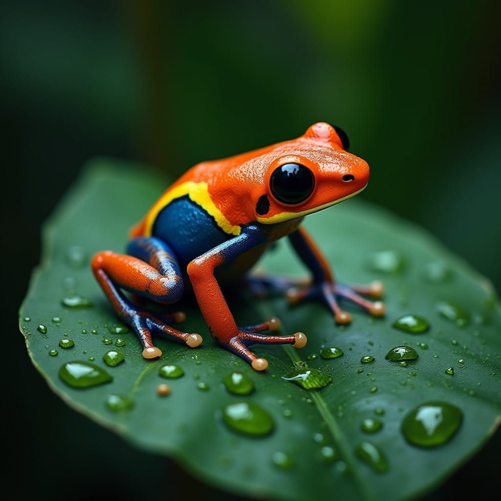 Vibrant Poison Dart Frog in Exotic Rainforest