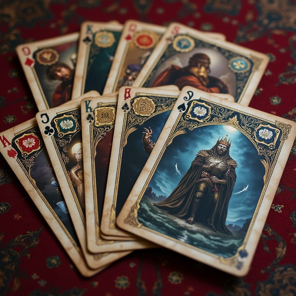 Medieval Fantasy Poker Cards in Baroque Style