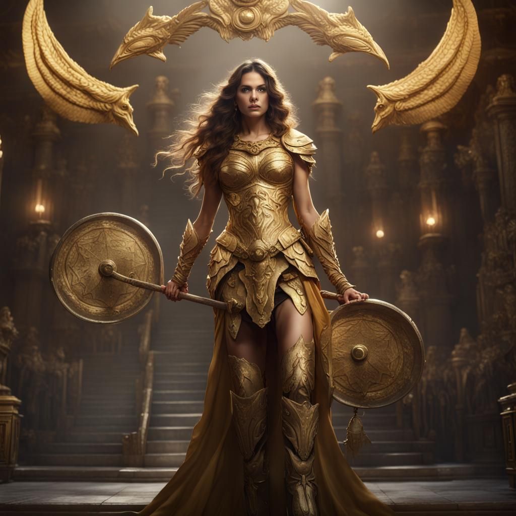 Warrior Woman with Scales in Arena: Fantasy Art