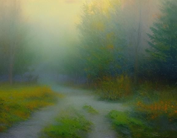 Ethereal Landscape in Impressionist Style