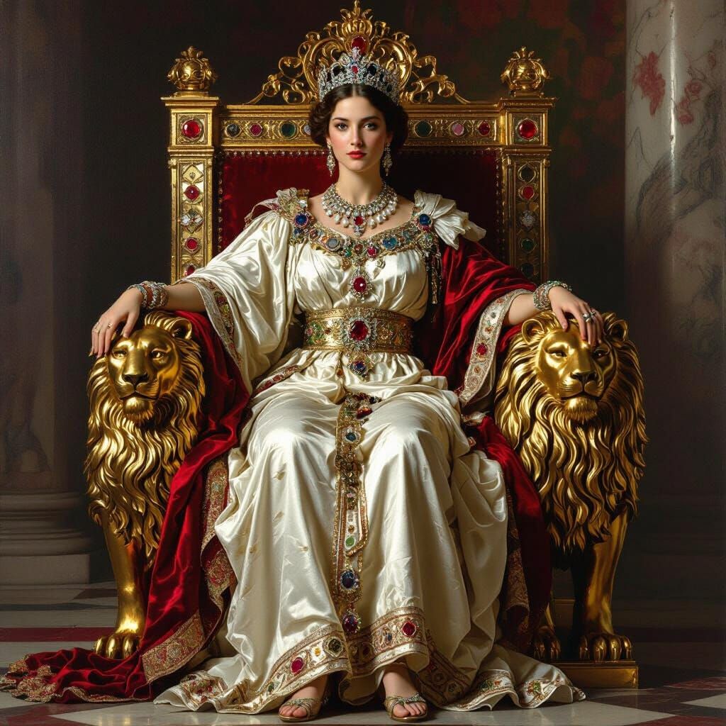 Empress on Jeweled Throne in Classic Style