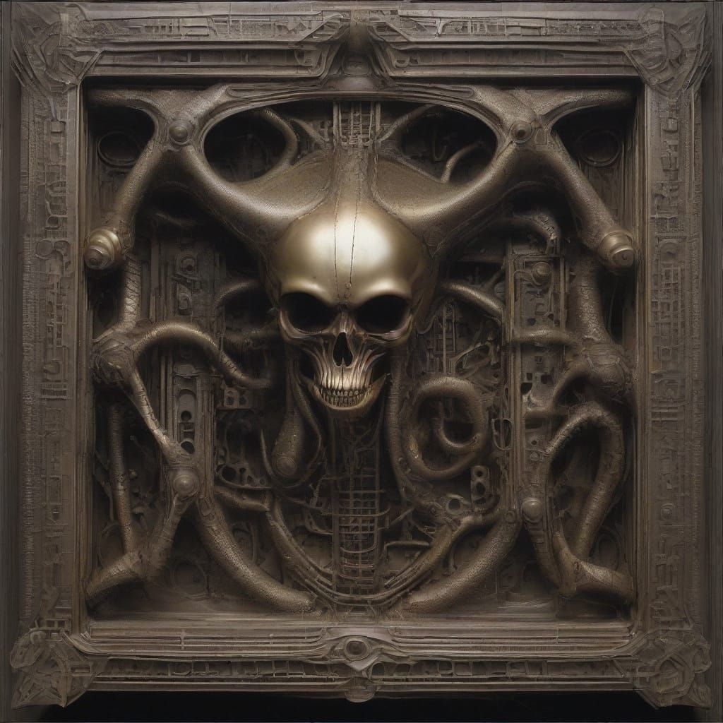 Biomechanical Cathedral in Chiaroscuro Style