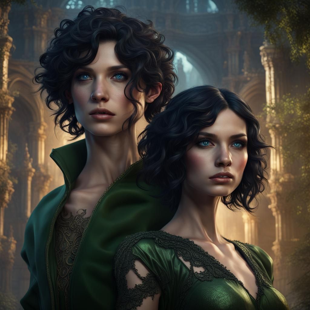 Fantasy Couple in Detailed Matte Painting Style