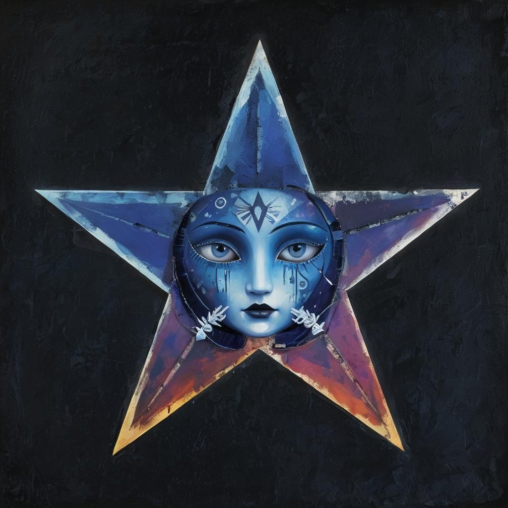 Dystopian Broken Doll Mask in Necropunk Style