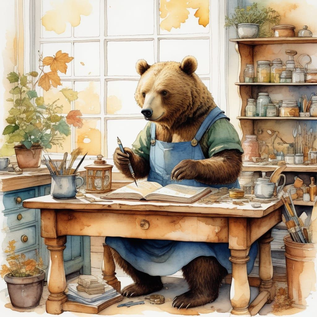 Wise Bear Crafts Clockwork Bird in Whimsical Style