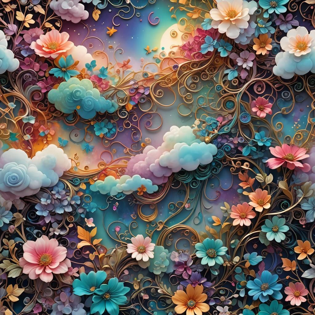 Ethereal Being in Iridescent Dreamlike Atmosphere