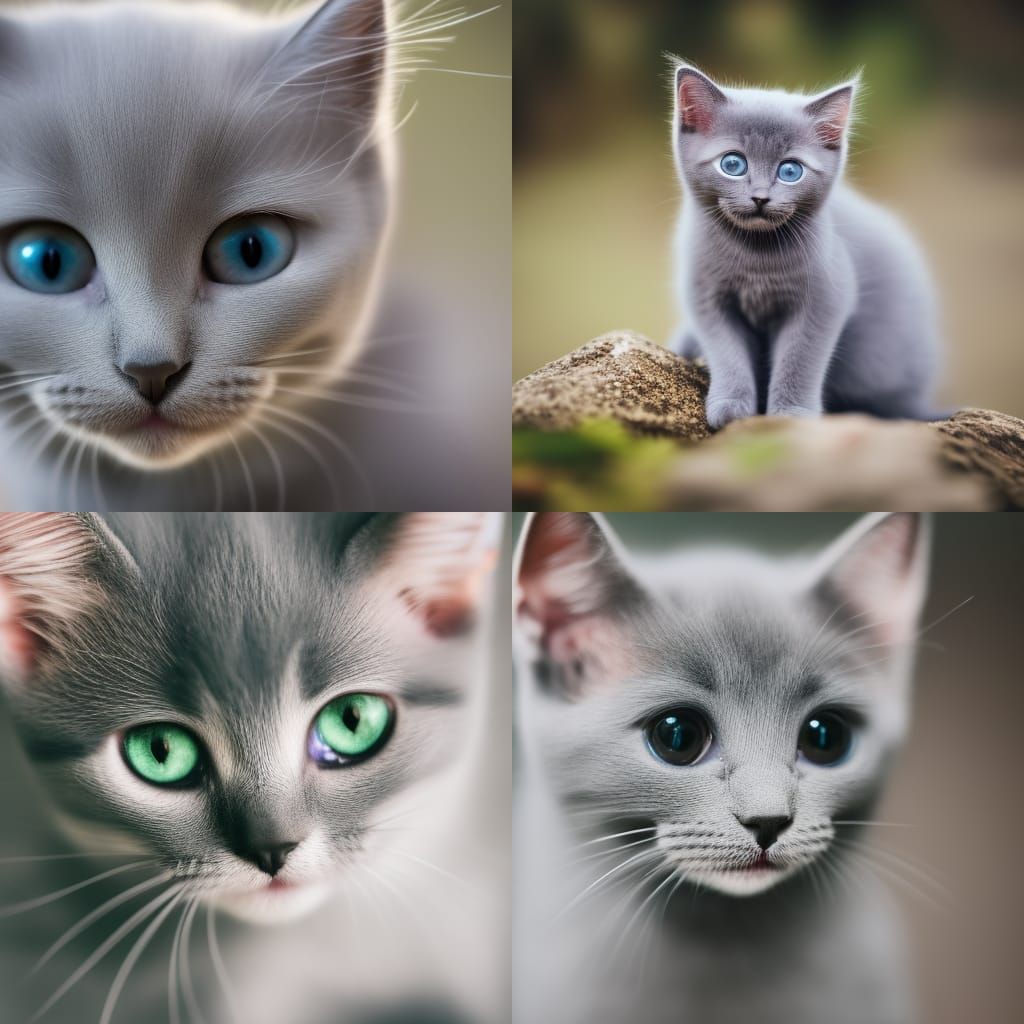 Cute Gray Kitten in Natural Light