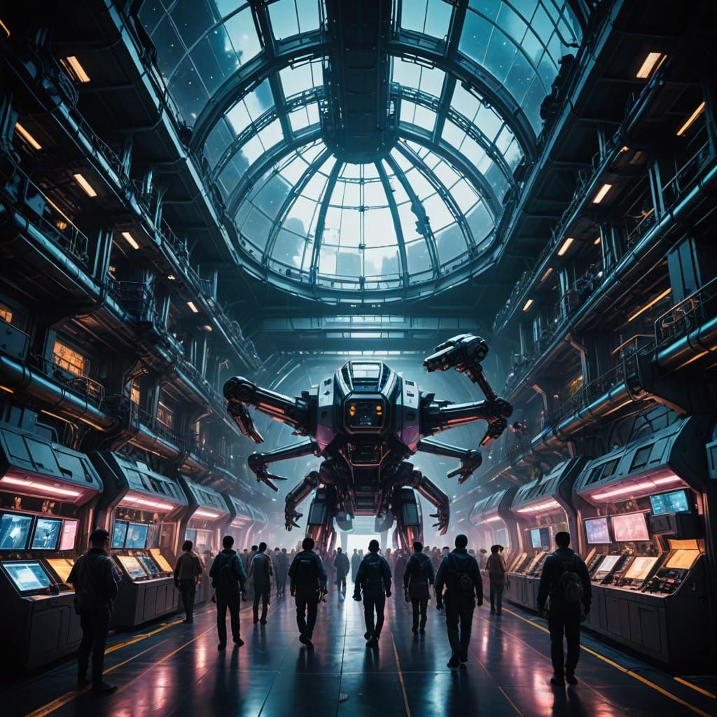 Cyberpunk Industrial Oasis in a Distant Galaxy