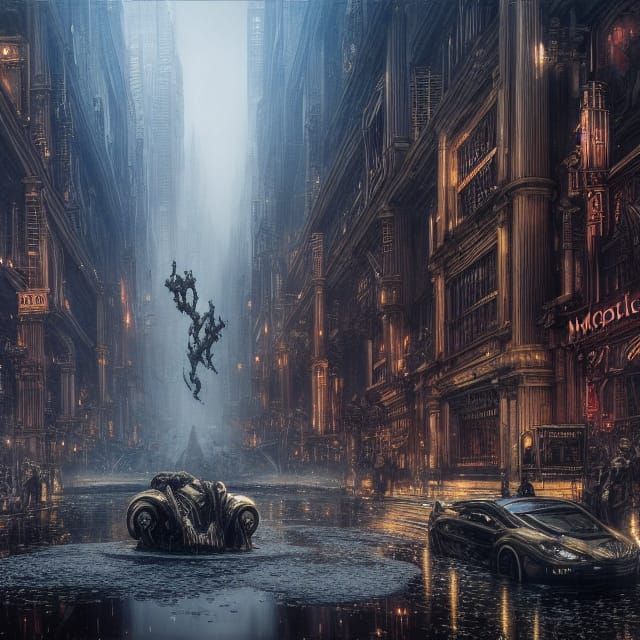 Magical Metropolis in Digital Art Style