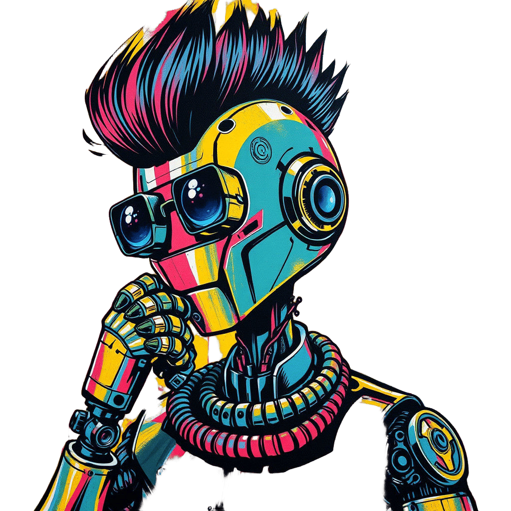 Robot in Cyberpunk Graffiti Style