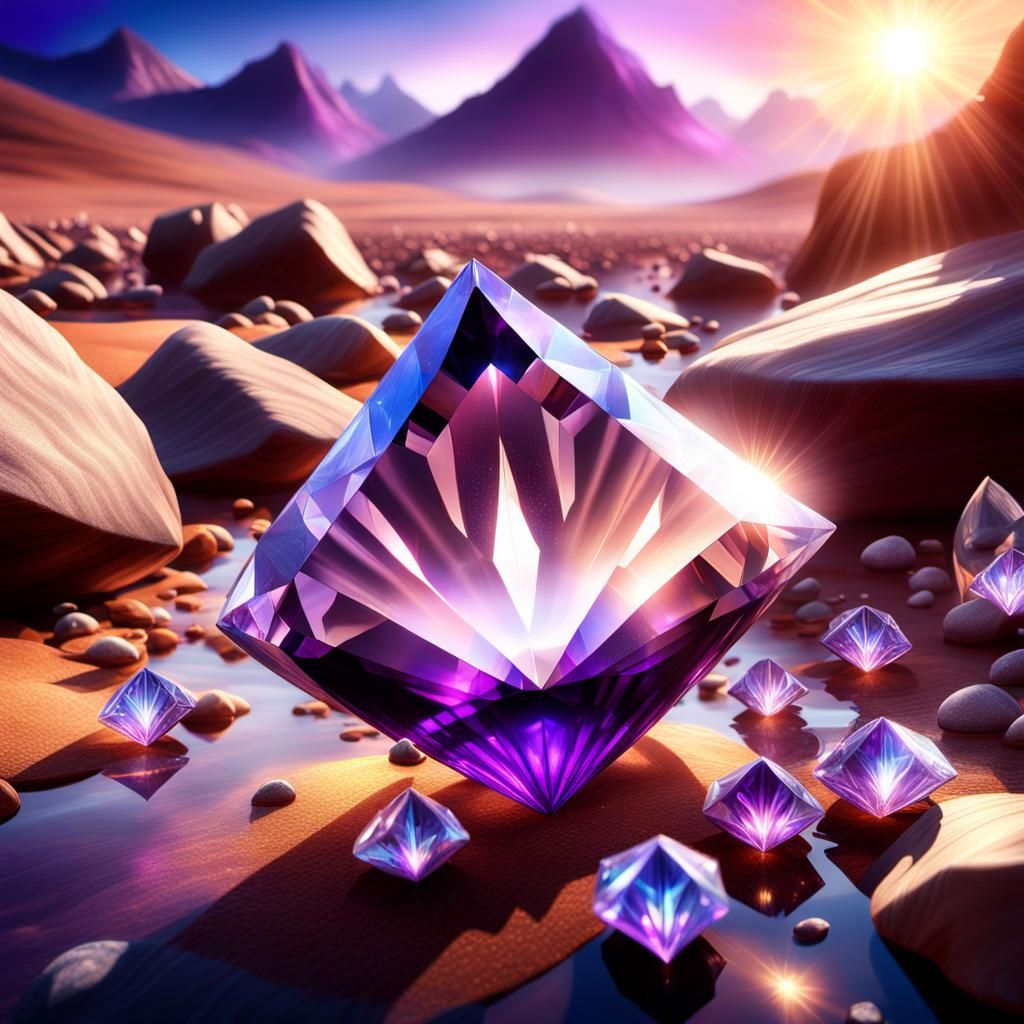 Mystical Amethyst Diamonds in Ethereal Concept Art