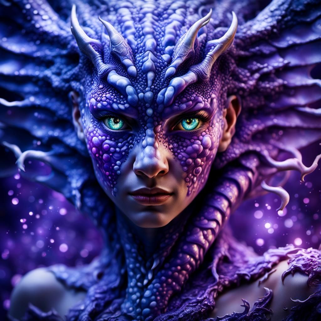 Plasma Dragon Metamorphosis in Surreal Style