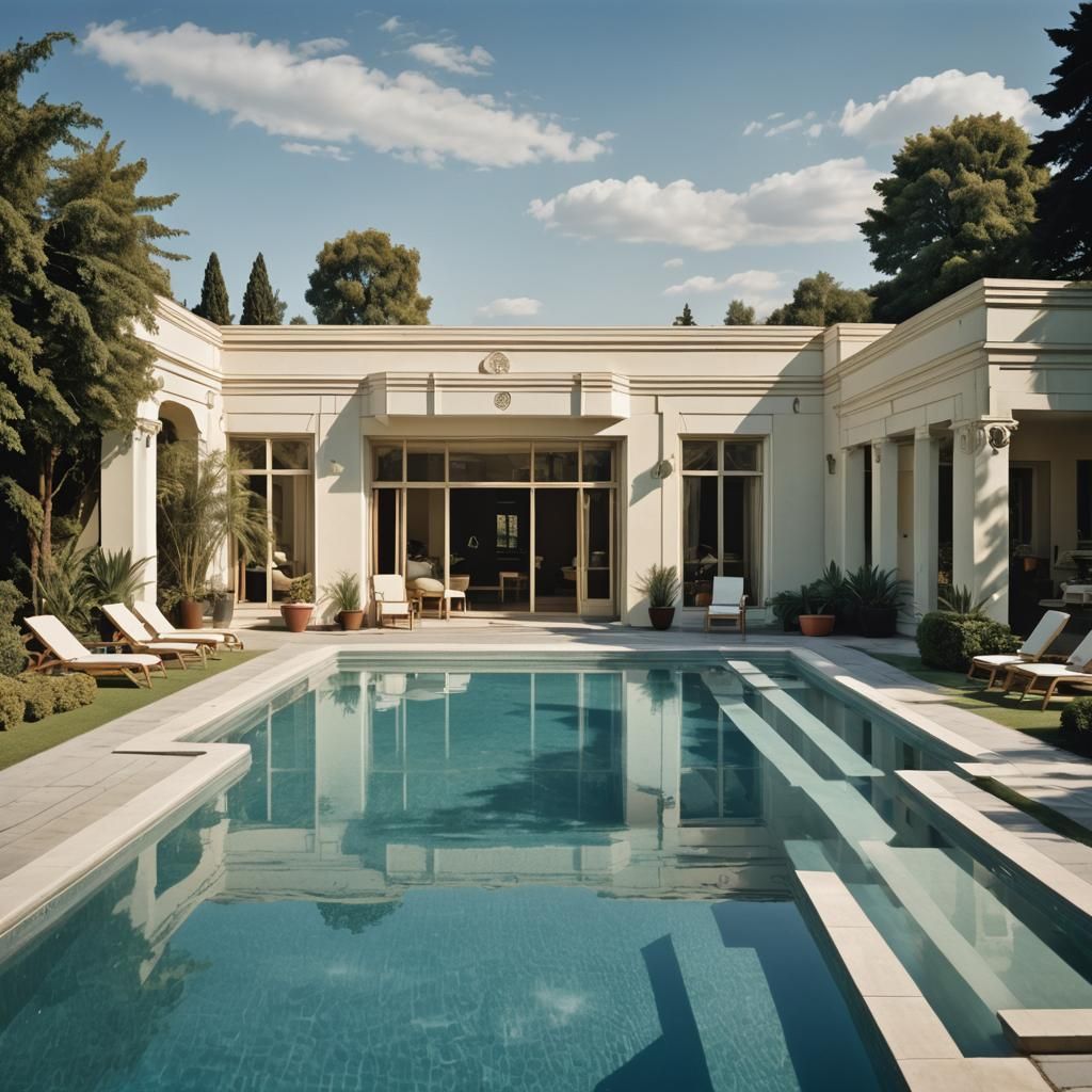 Art Deco Swimming Pool in Tamara Lempicka Style