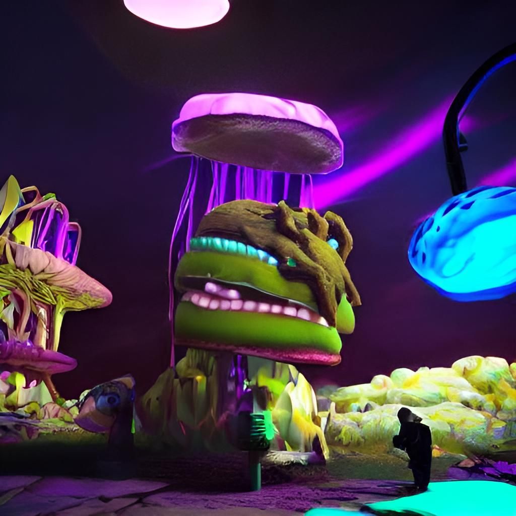 Gothic Cheeseburger Ghost in Studio Ghibli Style