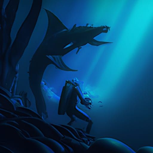 Thalassophobia: Dark Sea Creature Threatens Diver