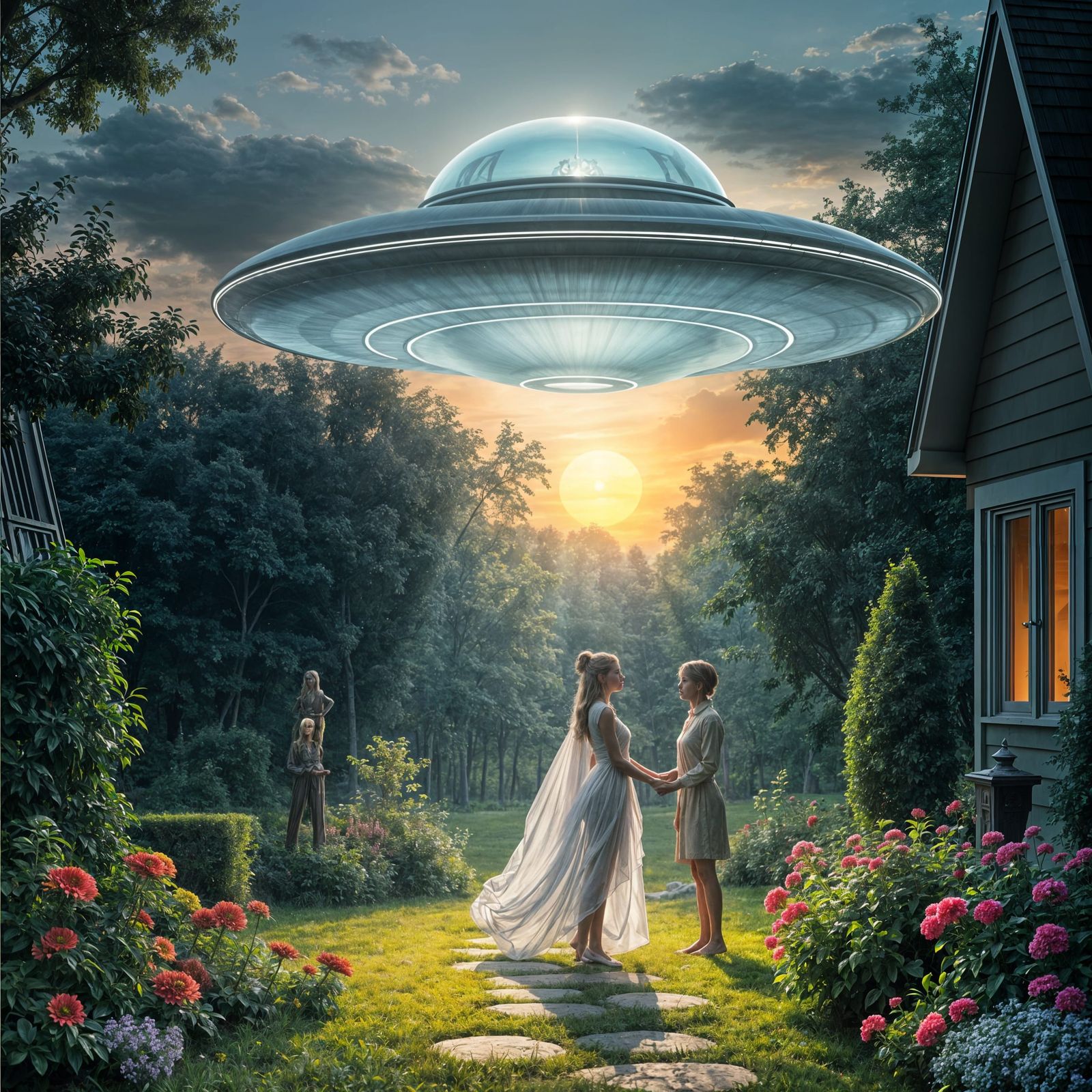 Ethereal Encounter: Female Pleidian Meets Human in Secluded...