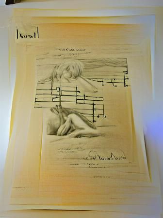 Ravel Gaspard de la Nuit Minimalist Pencil Sketch