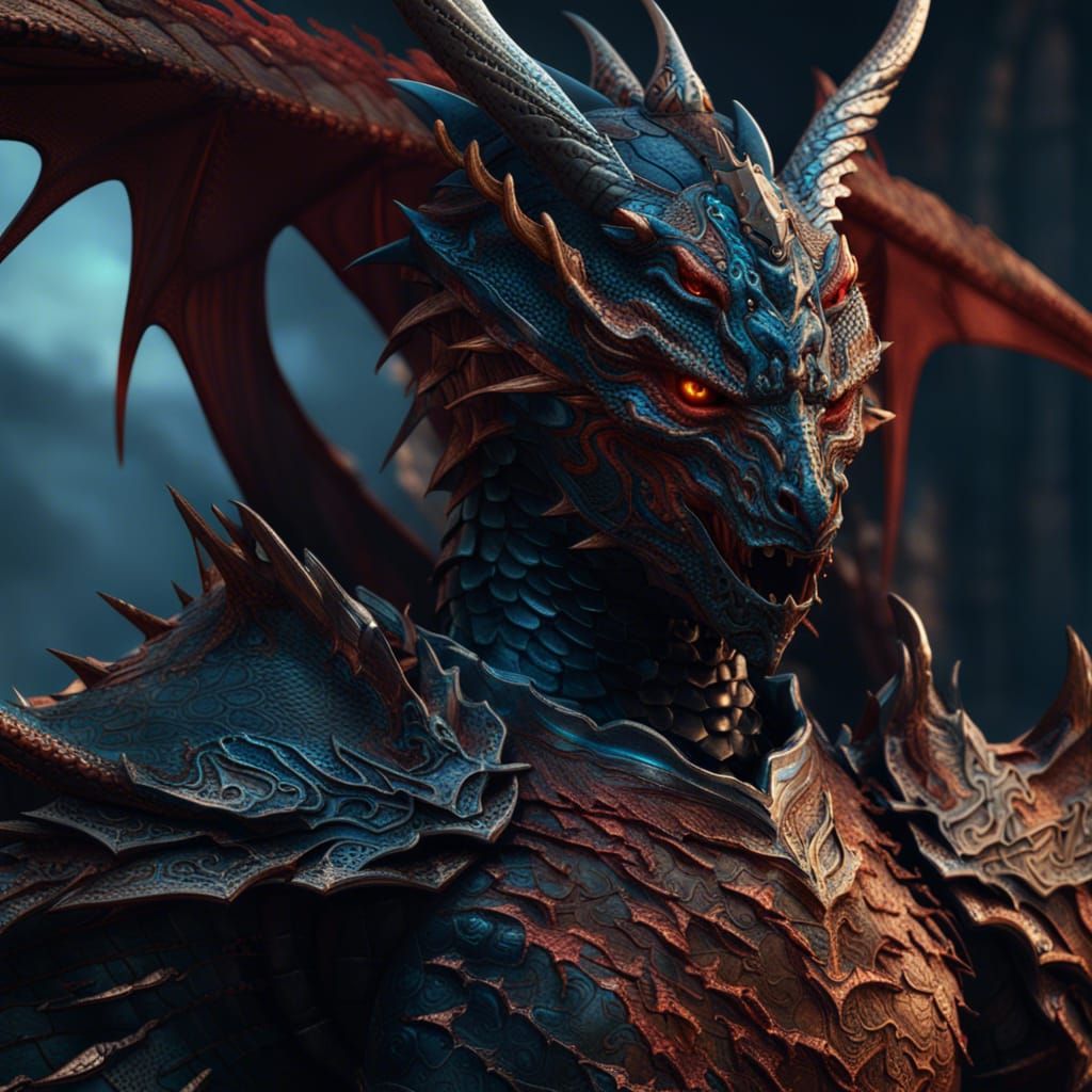 Fantasy Dragon Knight in Detailed Matte Painting