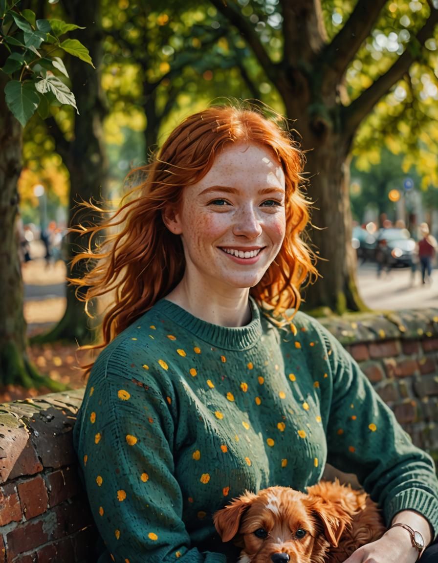 Impressionist Portrait of Smiling Irish Girl