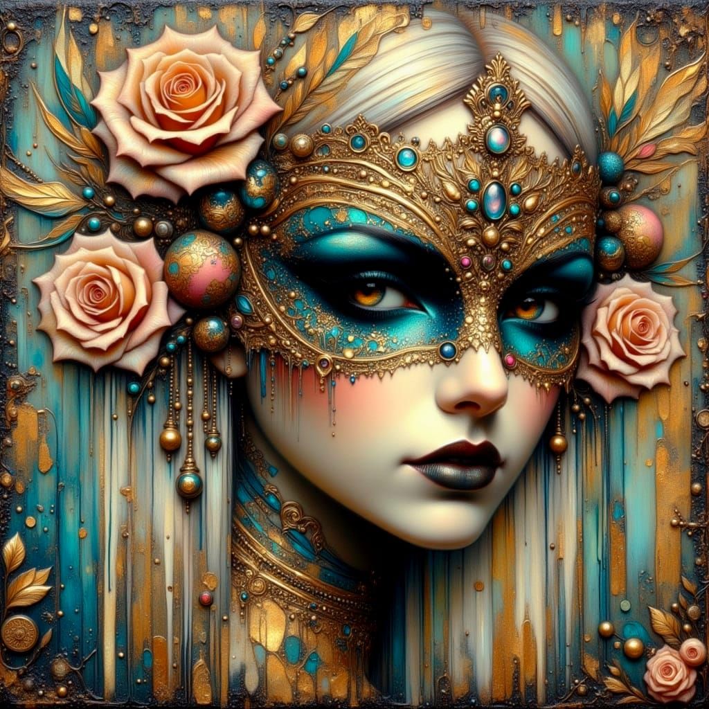 Gothic Angel in Luxurious Masquerade