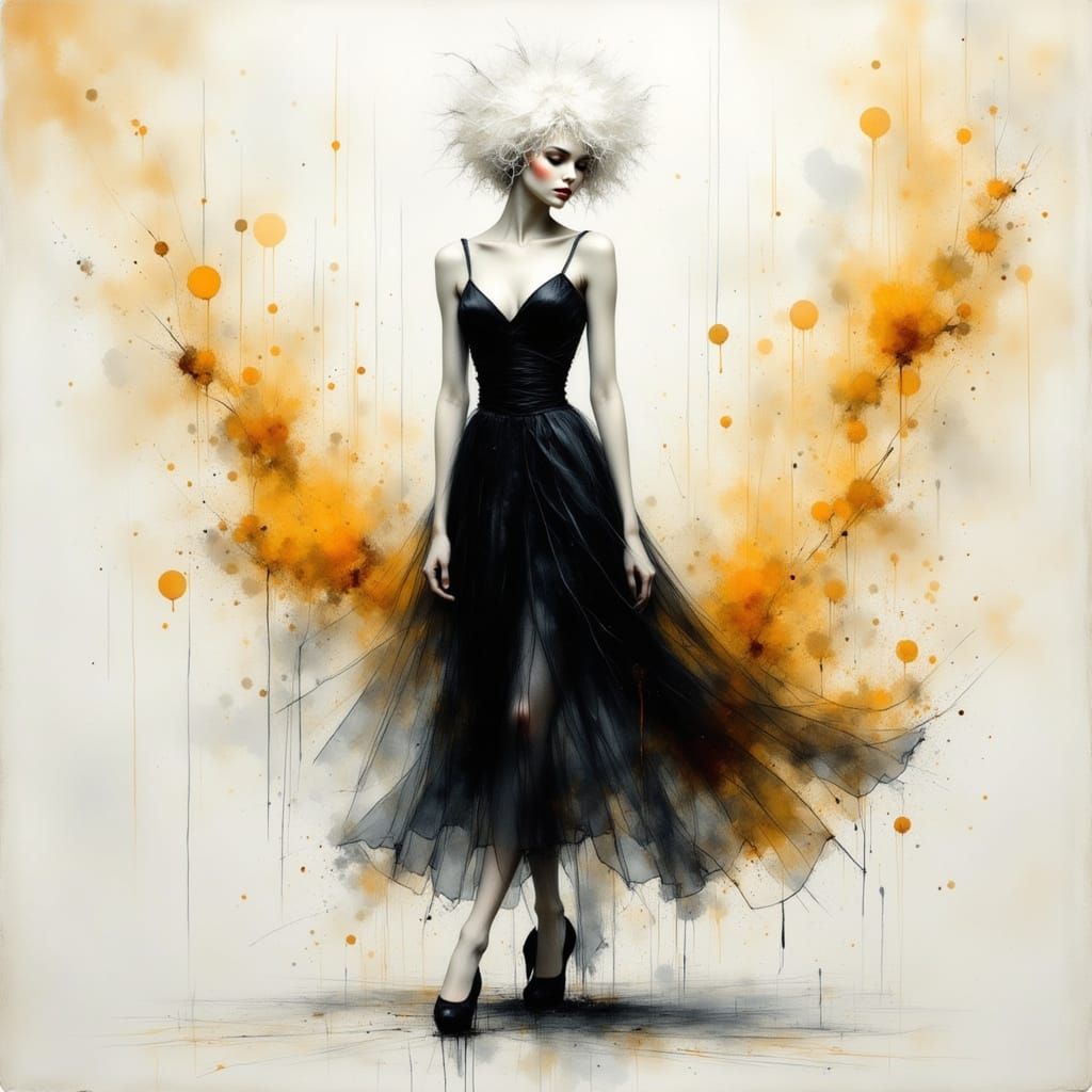 Woman in Ink Mist: An Iridescent Fantasy