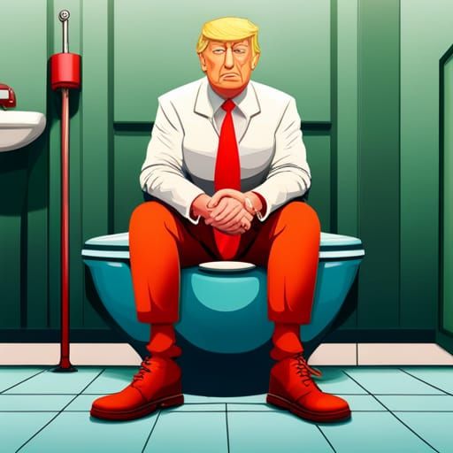 Hyperrealistic Toilet Portrait in Splash Art Style